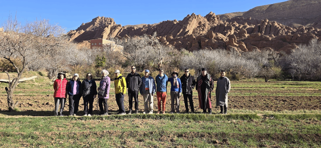 A group posing during their trek.