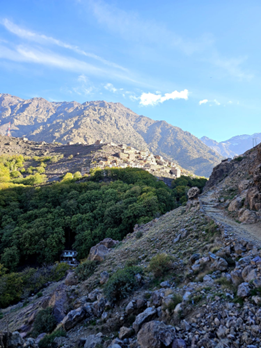 view from the trekking route of Mount Toubkal