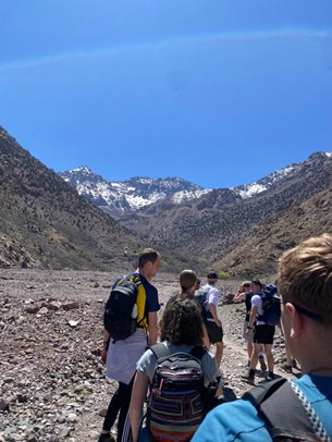 group of people exploring Moroccan mountains