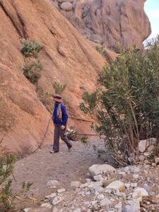 A tourist trekking in Morocco