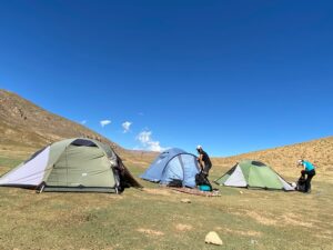 Tourists camping in Morocco