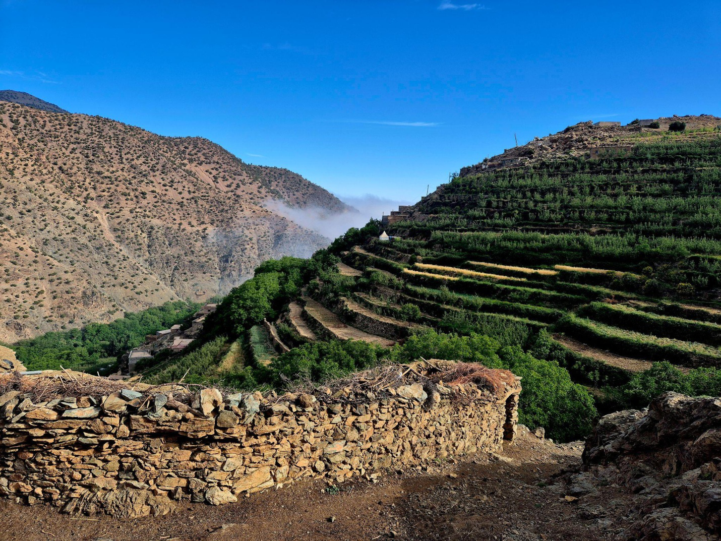 a valley between the mountains