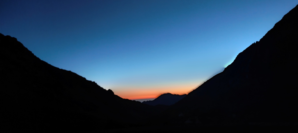 Sunset in the mountains