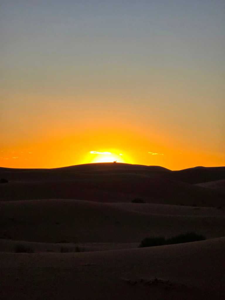 View of the Sunset in the Sahara 