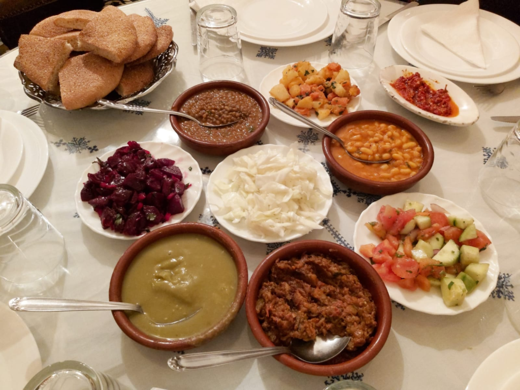 A spread of delicious and traditional Berber cuisine.