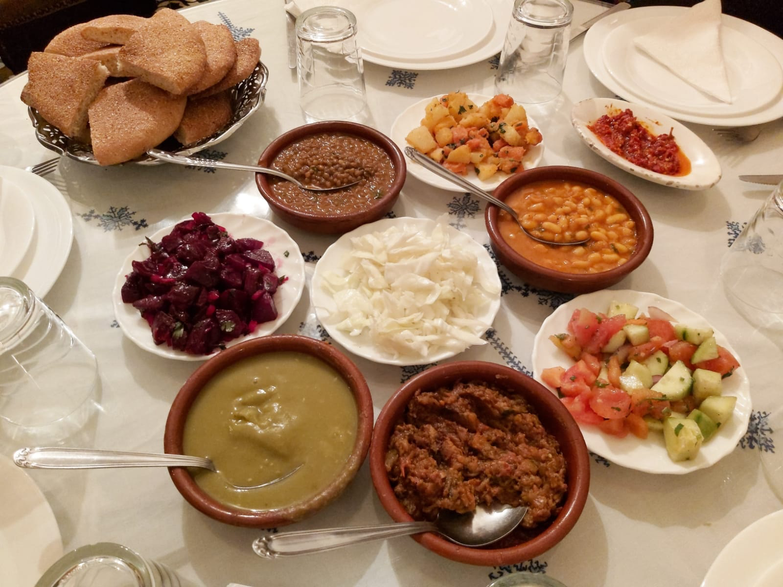 A spread of delicious and traditional Berber cuisine.