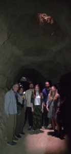 Tourists inside a cave in Morocco
