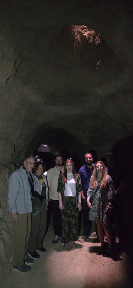 Tourists inside a cave in Morocco