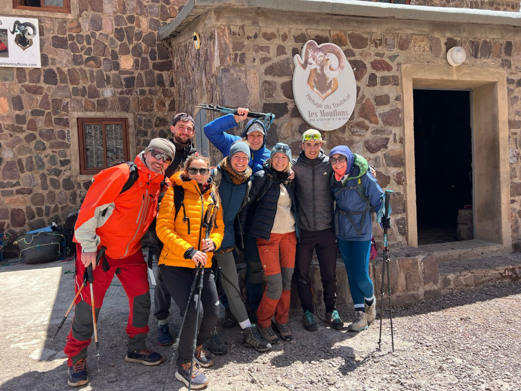 a small tour group taking a picture