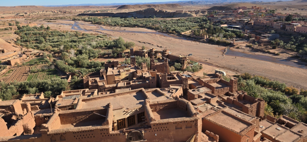 Wide shot of a city in Morocco